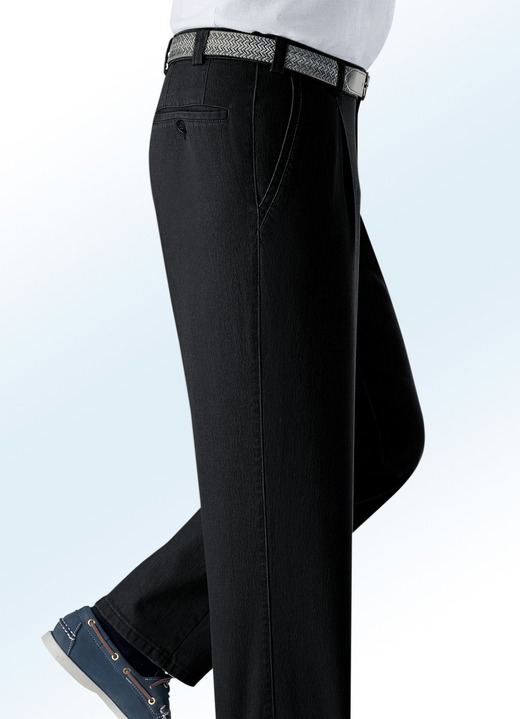 Jeans - Undermagjeans med skärp i 2 färger, i storlek 024 till 060, i färg SVART Utsikt 1