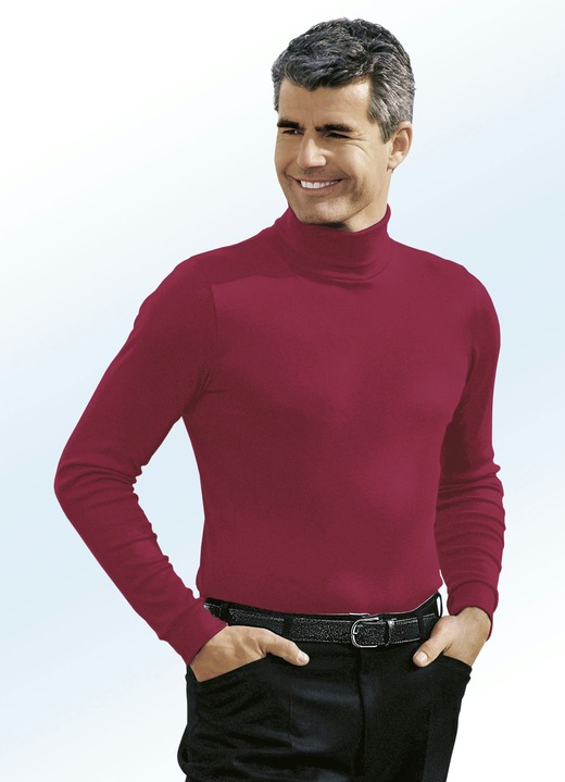 Sweatshirts - Bekväm turtleneck i 10 färger, i storlek 046 till 062, i färg VIN, RÖD Utsikt 1