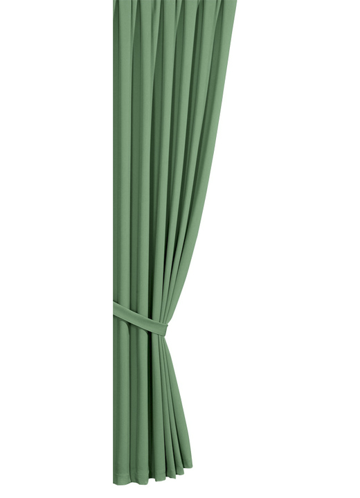Klassisk - Lättskötta energisparande mörkläggningssjalar, i storlek 119 (H150xW140 cm) till 271 (H245xW140 cm), i färg GRÖN, I utförande med öglor Utsikt 1