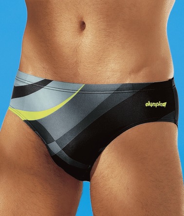 Olympia simshorts i kort stil med färgglad design