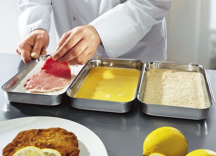 3-delad panering set av rostfritt stål