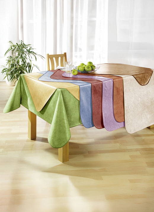 Trädgårdsdukar - Klassisk marmorerad vaxduksduk, i storlek 108 (bordsduk, 80/ 80 cm) till 220 (bordsduk, oval, 155/220 cm), i färg GRÄDDE Utsikt 1