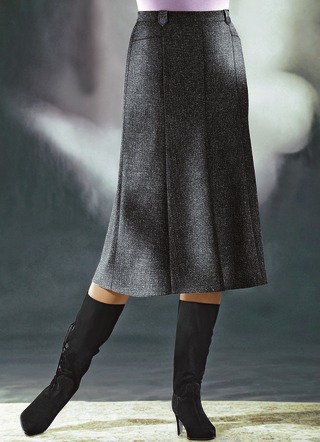 Vådskuren kjol i tweed av garn med boucleeffekt