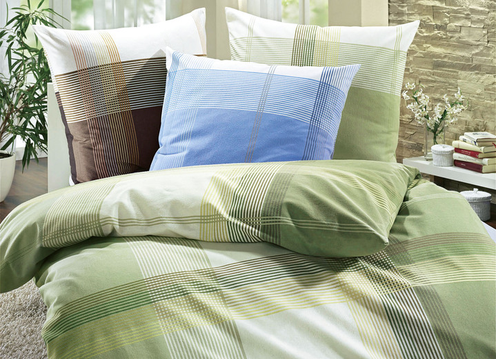 Påslakanset - Sänglinne set Made in Germany, i storlek 112 (80x80 cm + 135x200 cm) till 412 (2x80x80 cm + 2x135x200 cm), i färg GRÖN Utsikt 1