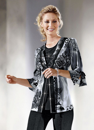 Mycket moderiktig tunika i en 2-i-1-look