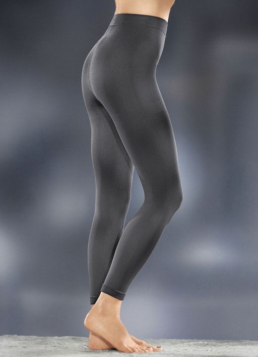Leggings - Två paket termoleggings, mjukgrå insida, i storlek XL till XXL, i färg 1X ANTRACIT, 1X SVART