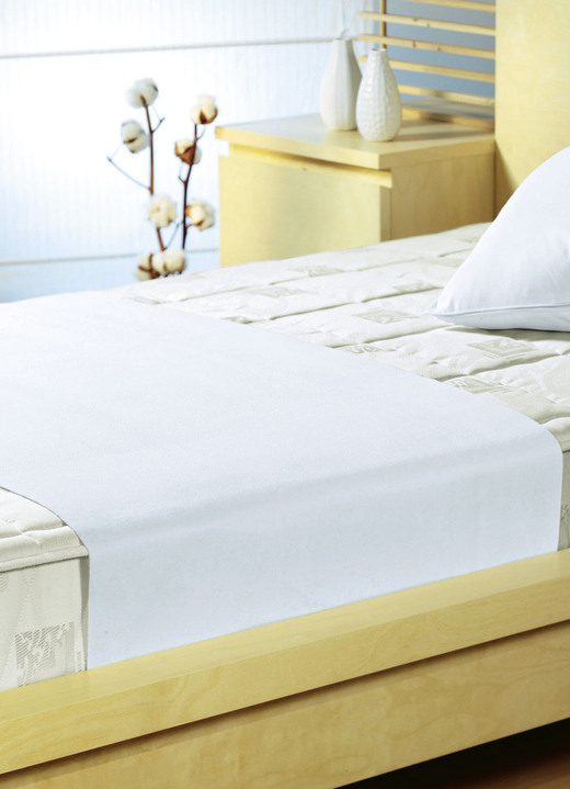 Hemtextil - Molton inkontinensskydd i korsform från Setex, i storlek 131 (90/150 cm) till 132 (2x90/150 cm), i färg VIT Utsikt 1