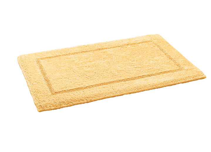 Badrumsinredning - Vändbart badrumsset tillverkat av 100 % bomull, i storlek 100 (Halvrund matta, 50x 80 cm) till 110 (vägghängd WC-stol, 2-delad), i färg PERSIKA Utsikt 1