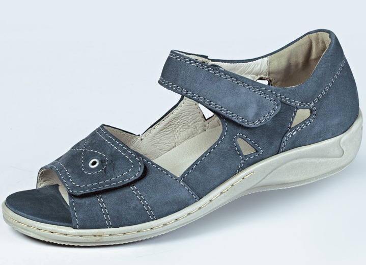 Sandaletter & slip in-skor - Sandaler från Waldläufer med bekväm kardborreknäppning, i storlek 4 till 8 1/2, i färg JEANS BLÅ Utsikt 1