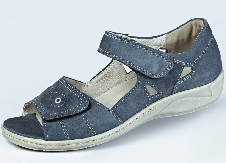 Sandaletter & slip in-skor - Sandaler från Waldläufer med bekväm kardborreknäppning, i storlek 4 till 8 1/2, i färg JEANS BLÅ