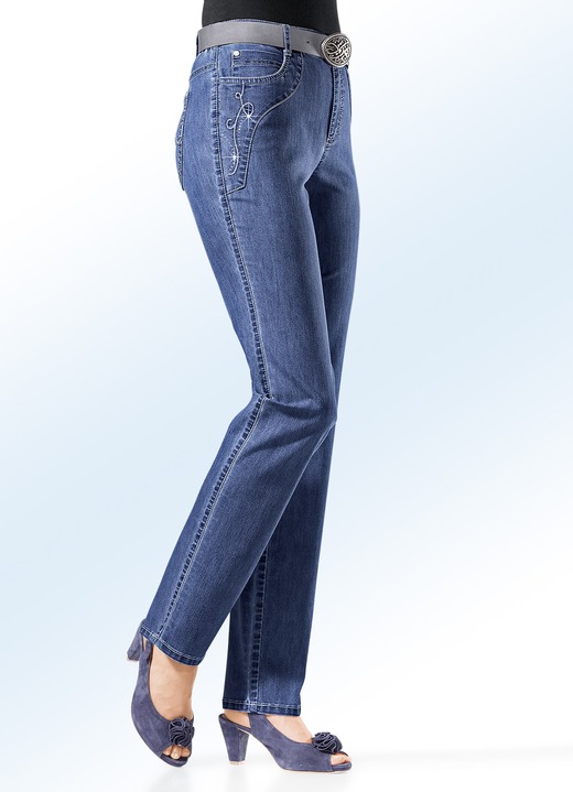 Jeans - Jeans med vidare linning, i storlek 018 till 092, i färg JEANS BLÅ Utsikt 1