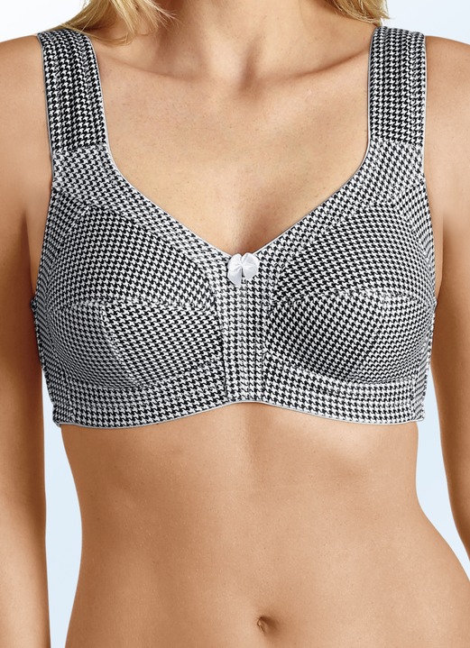Mjuk-bh - Susa bh med houndstooth-design, i storlek 080 till 120, i kopp B, i färg SVARTVITT