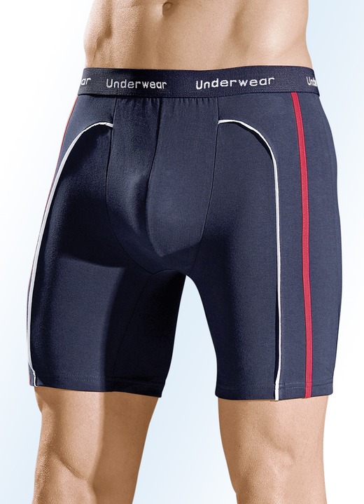 Byxor & boxershorts - Trepack långbyxor med resår i midjan, i storlek 004 till 010, i färg MARINE