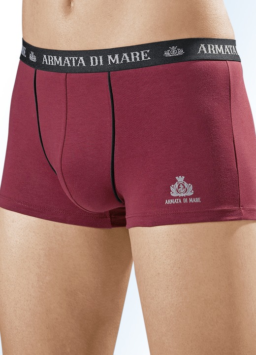 Underkläder för män - Fyrapack fina jerseybyxor med resår i midjan, i storlek 004 till 010, i färg 2x BORDEAUX, 1x MÖRKGRÅ, 1x SVART
