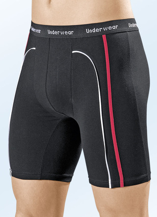 Trepack långbyxor i fin jersey, svart