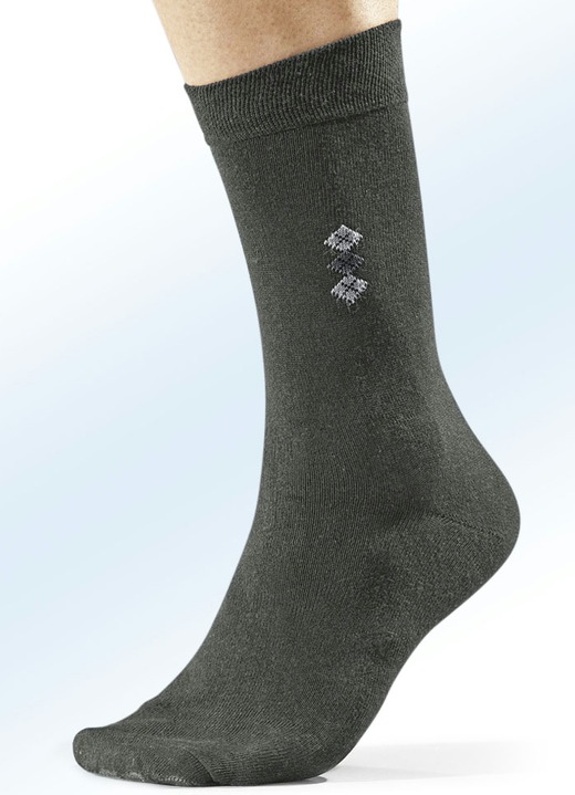Strumpor - Åttapack strumpor med platt sydd tå, i storlek Storlek 1 (skostorlek 39-42) till Storlek 3 (skostorlek 47-50), i färg 4x ANTHRAZIT MED MOTIV, 4x UNI ANTHRAZIT Utsikt 1