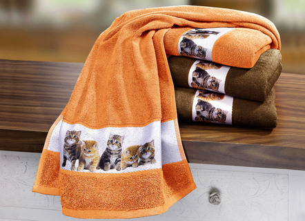 Terry handdukserie med jacquardkant
