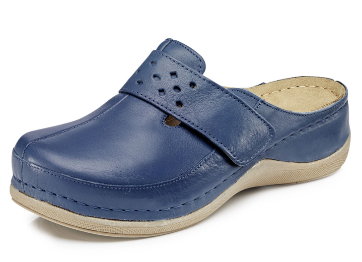 Sandaletter & slip in-skor - Slip-in-skor från ELENA EDEN med kardborreknäppning, i storlek 036 till 041, i färg JEANS BLÅ Utsikt 1
