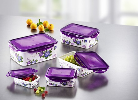 Fyrkantig tennuppsättning, 10 stycken med vacker hortensia dekoration