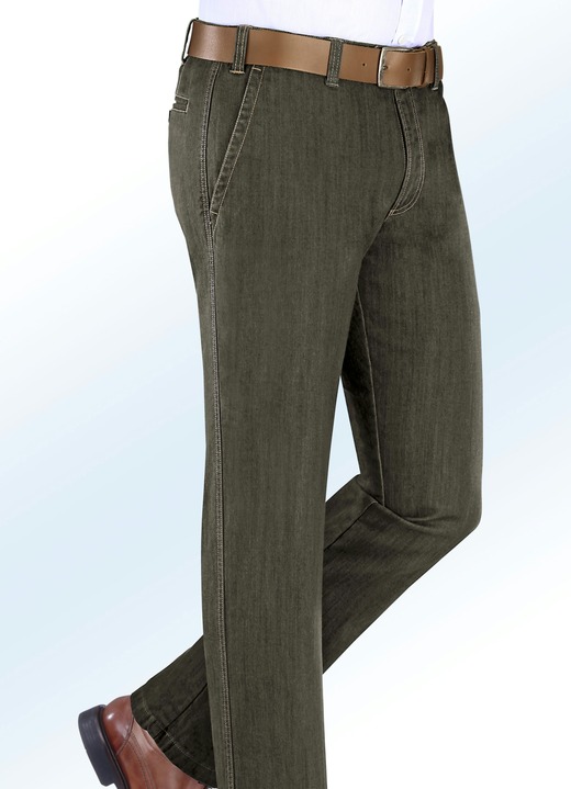 Jeans - Termojeans med resår i midjan i 5 färger, i storlek 024 till 064, i färg OLIV Utsikt 1