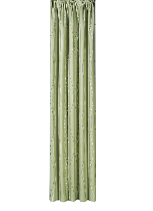 Gardiner - Övergardin med vågdesign och universal rälstejp, i storlek 364 (Dekorativ scarf, 150x132 cm) till 456 (Dekorativ halsduk, 245x132 cm), i färg GRÖN Utsikt 1