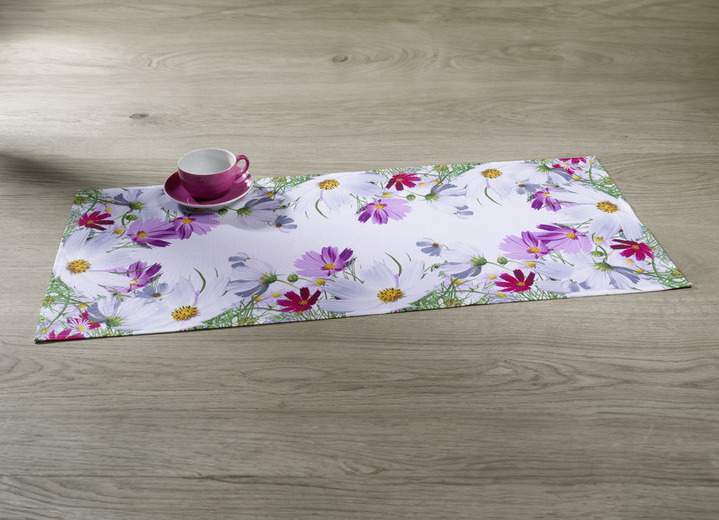Prydnadskuddar & överdrag - Vårig bords- och rumsdekoration med blommotiv, i storlek 130 (doily, 35/ 50 cm) till 404 (Kuddfodral, 40/ 40 cm), i färg VIT/FÄRGERIGT Utsikt 1