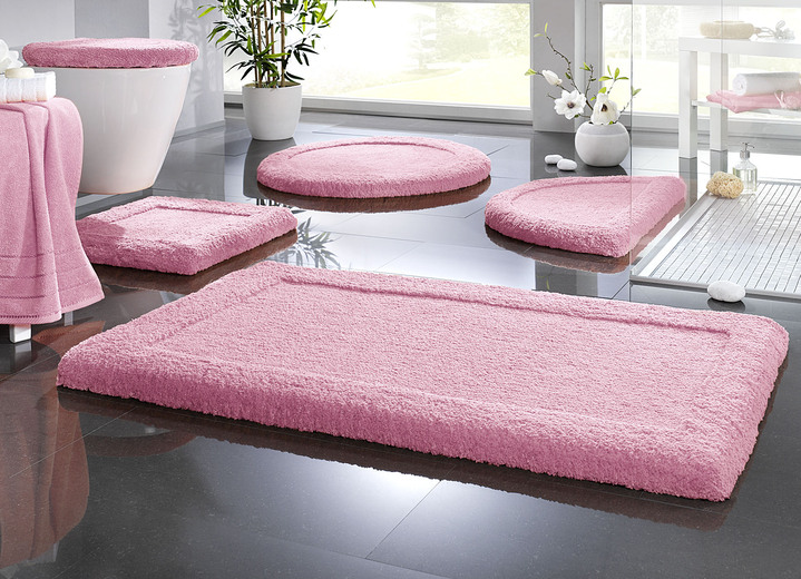 Hem & livsstil - Premium badrumsset superfin mikrofiber, i storlek 100 (Halvrund matta, 50/ 80 cm) till 110 (vägghängd WC-stol, 2-delad), i färg ROSA Utsikt 1