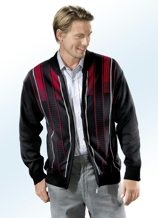 Tröjor & stickat mode - Jacka med fickor, i storlek 046 till 062, i färg SVART Utsikt 1