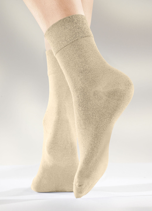 Strumpor & strumpbyxor - Förpackning med sex strumpor i olika färger, i storlek 1 (skostorlek 35-38) till 3 (skostorlek 43-46), i färg 2X BEIGE, 2X SAND, 2X KHAKI Utsikt 1