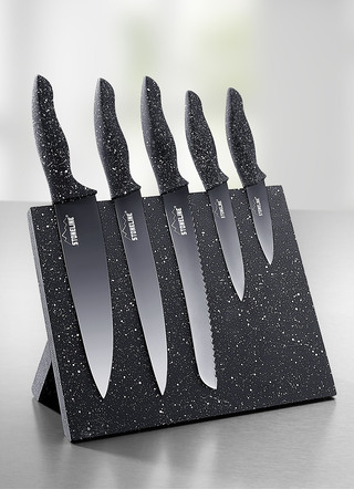 Stoneline®-knivblock, 6 delar, med magnetfält