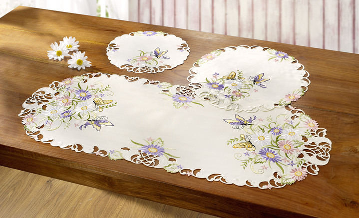 Prydnadskuddar & överdrag - Bords- och rumsdekoration med blommor och fjärilar, i storlek 101 (löpare, 30/ 45 cm) till 404 (örngott, 40/ 40 cm), i färg  Utsikt 1