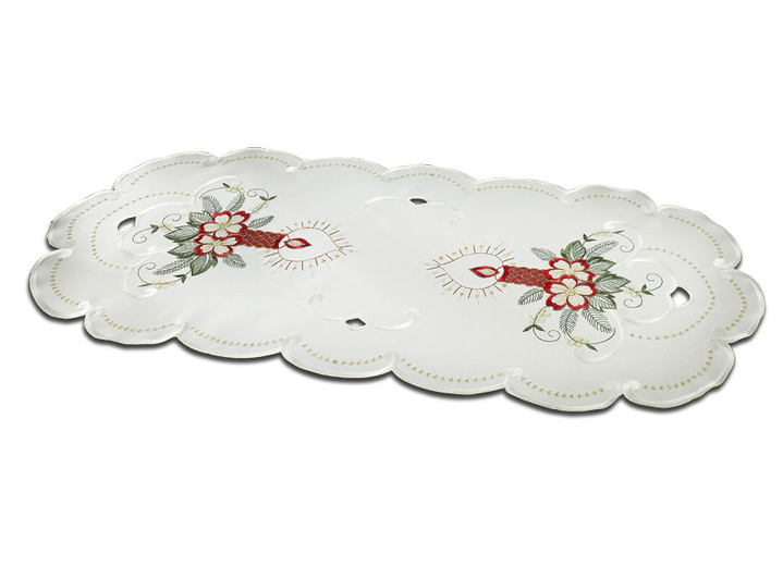Heminredning - Julbord och rumsdekoration, i storlek 130 (doily, 30/ 45 cm) till 404 (örngott, 40/ 40 cm), i färg VIT Utsikt 1
