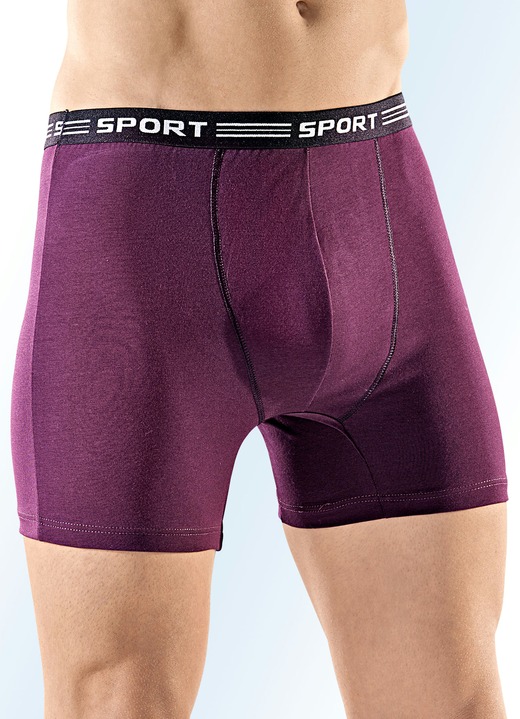 Underkläder för män - Paket med fyra byxor gjorda av fin jersey, enfärgad, i storlek 004 till 010, i färg 2X BORDEAUX, 2X SVART
