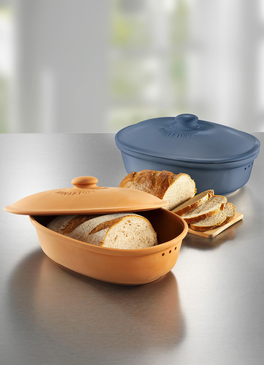 Stekgrytor & gratängformar - Römertopf brödgryta av naturlig lera, i färg TERRACOTTA, I utförande Brödgryta, liten Utsikt 1