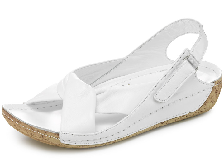 Sandaletter & slip in-skor - Gemini, bekväma damsandaler, bredd G, med resårband, i storlek 036 till 042, i färg VIT Utsikt 1