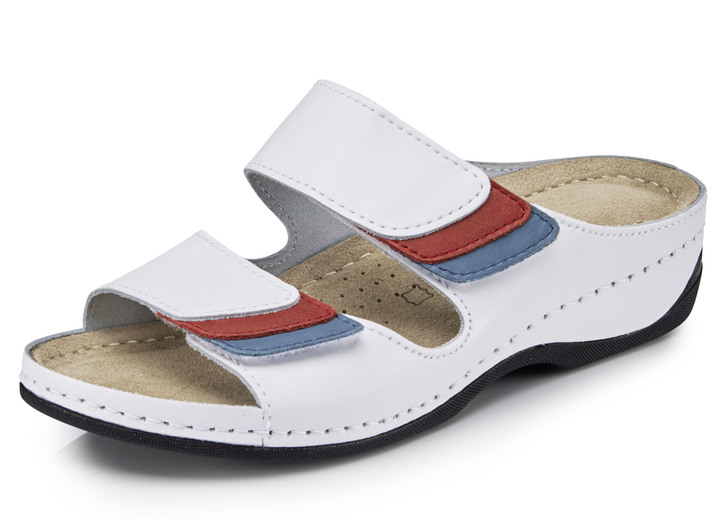 Sandaletter & slip in-skor - ELENA EDEN mulor med kontrasterande inlägg, i storlek 036 till 042, i färg VIT Utsikt 1