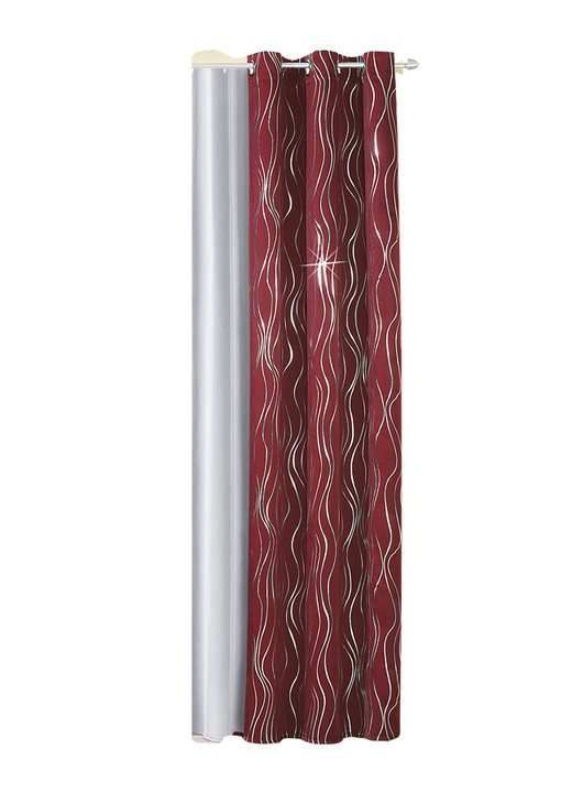 Gardiner - Mörkläggningssjal med öljetter, i storlek 365 (H145xW135 cm) till 456 (H245xW135 cm), i färg VIN, RÖD Utsikt 1