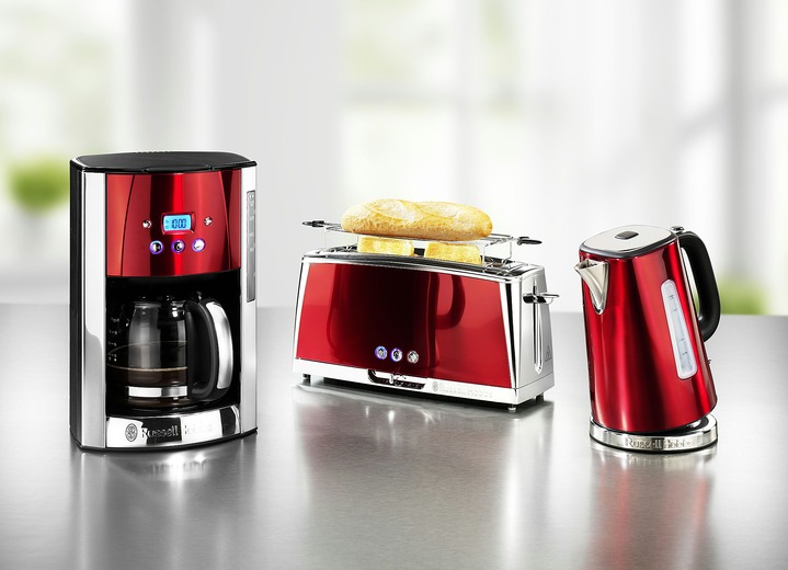 Elektriska köksapparater - Frukostserie Luna från Russell Hobbs, i färg RÖD, I utförande Brödrost med långa brödfack Utsikt 1