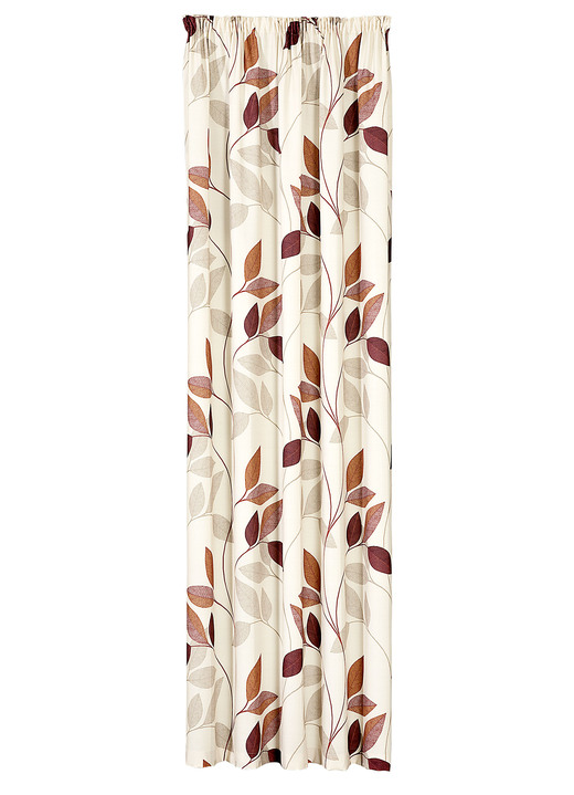 Klassisk - Gardinlängd ”blomrankor”, i storlek 358 (145x140 cm) till 456 (245x140 cm), i färg BEIGE Utsikt 1