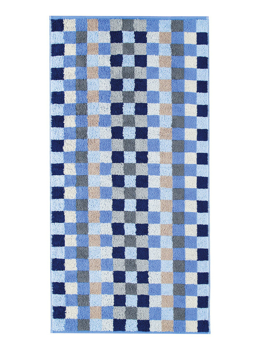 Handdukar - Frottéset från Cawö, i storlek 200 (1 handduk, 50/100 cm) till 204 (1 duschhandduk, 70/140 cm), i färg SAFIR, I utförande RUTIG Utsikt 1