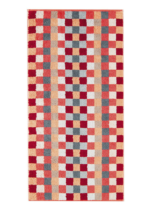 Handdukar - Frottéset från Cawö, i storlek 200 (1 handduk, 50/100 cm) till 204 (1 duschhandduk, 70/140 cm), i färg KORALL, I utförande RUTIG Utsikt 1