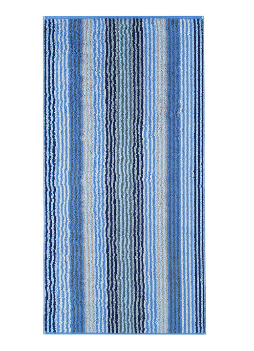 Handdukar - Frottésetet ”ränder” från Cawö, i storlek 200 (1 handduk, 50/100 cm) till 204 (1 duschhandduk, 70/140 cm), i färg SAFIR Utsikt 1