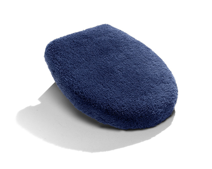 Badrumsinredning - Kleine Wolke badrumsset i tuftat material, i storlek 100 (Halvrund matta, 50/ 80 cm) till 112 (Skydd för toalettlock, 47/ 50 cm), i färg BLÅ Utsikt 1