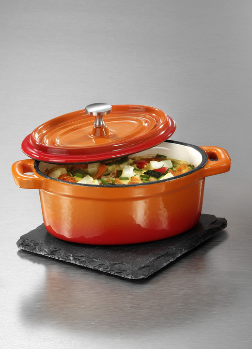Grytor & stekpannor - Mini-serveringskrukor ”GSW” av gjutjärn, i färg ORANGE