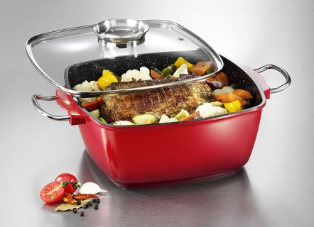 King extra hög gjutet aluminiumroster med non-stick beläggning