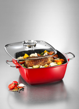 Extra hög gjuten aluminium stekpanna från King med non-stick beläggning