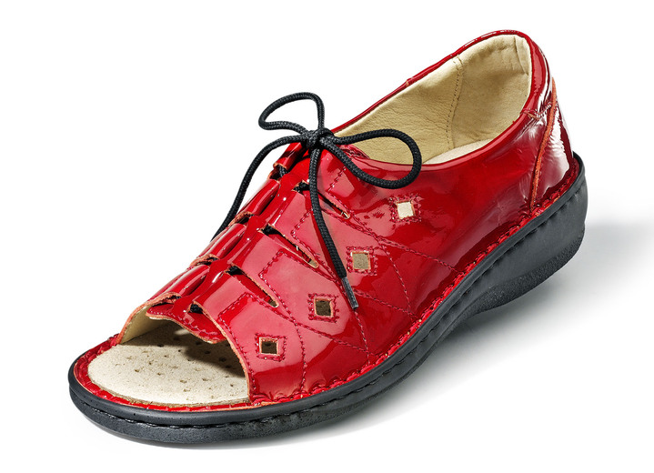 Damskor - Sandaler av lack, i storlek 036 till 042, i färg RÖD Utsikt 1