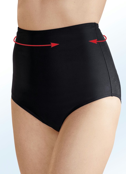 Bikinis - Två paket högskurna bikinitrosor med formande foder framtill, i storlek 038 till 054, i färg 1X SVART, 1X MARIN Utsikt 1