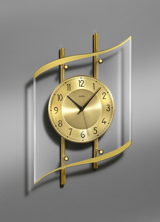 Klockor - Väggklocka med radiostyrt urverk, i färg GULD