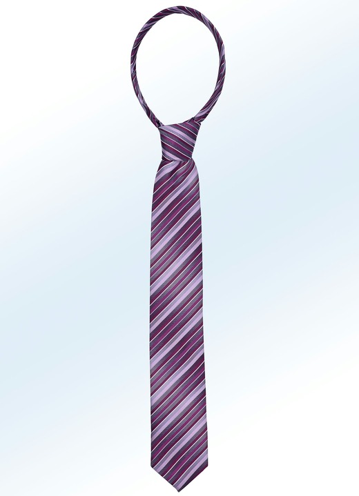 Tillbehör - Underbar, randig slips, i färg AUBERGINE Utsikt 1